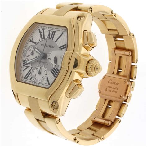 cartier gold watch mens|cartier 18k gold watch men.